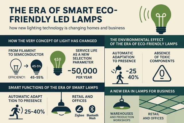 Эра умных экологичных LED-светильников: как новая технология освещения меняет дома и бизнес